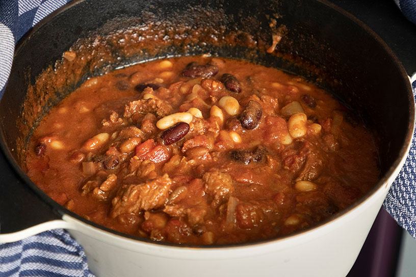 bonenstoofpot in een pan